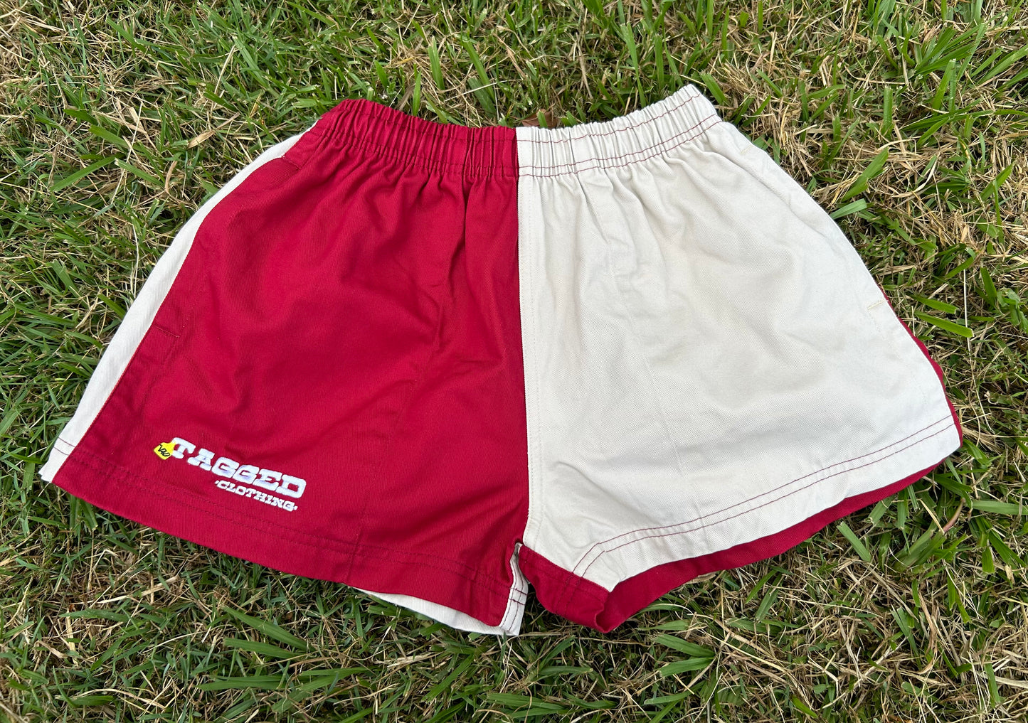 Work Shorts - Maroon + Beige