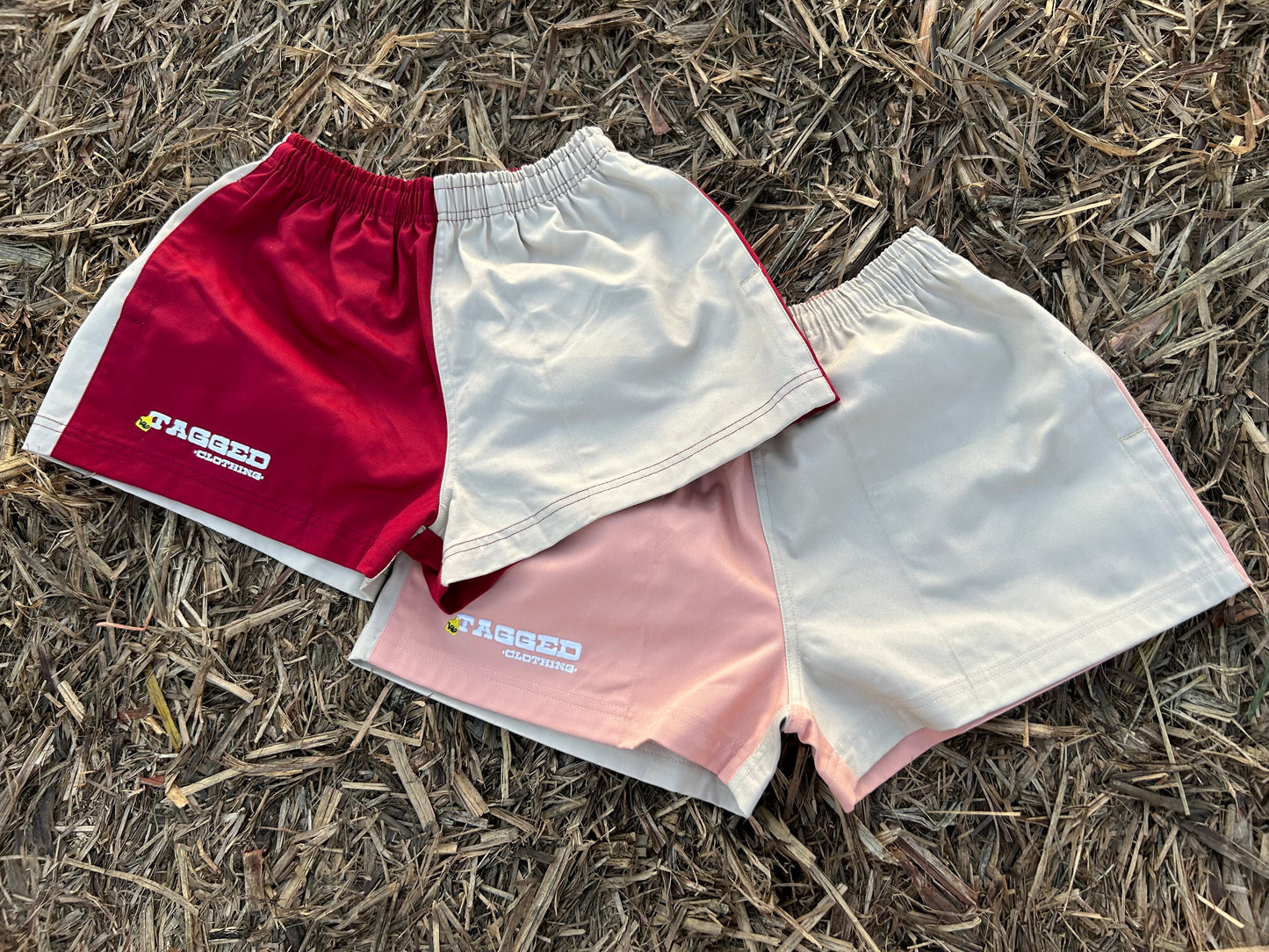 Work Shorts - Pink + Beige