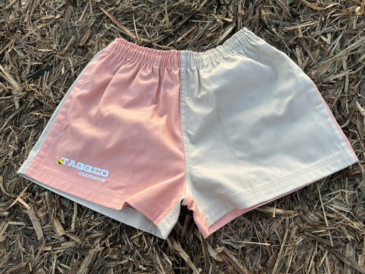 Work Shorts - Pink + Beige