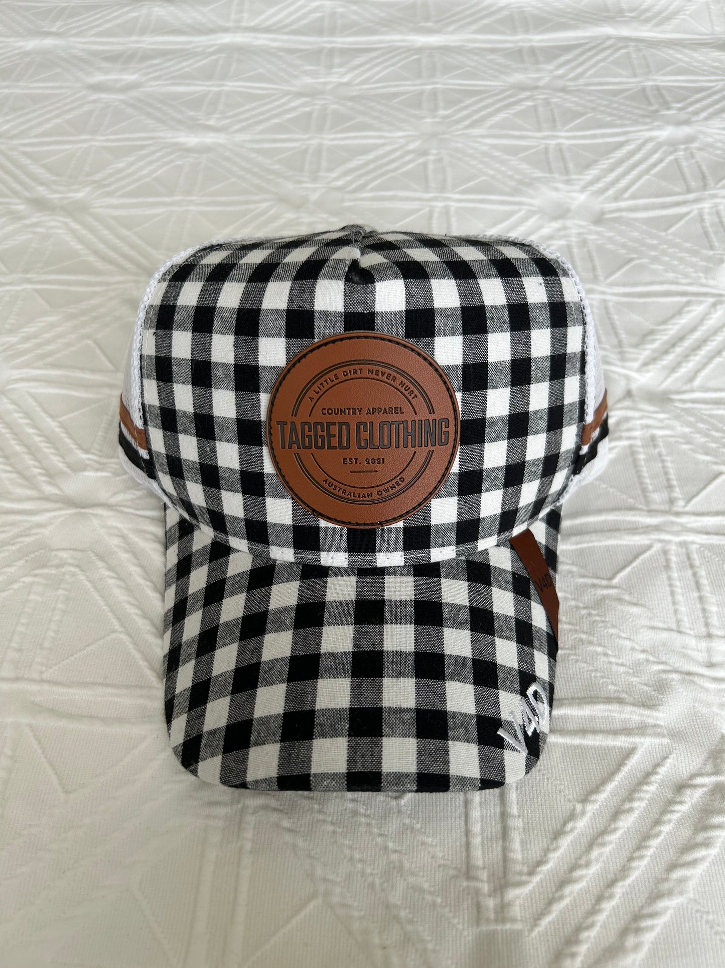 Gingham Trucker Cap - Black