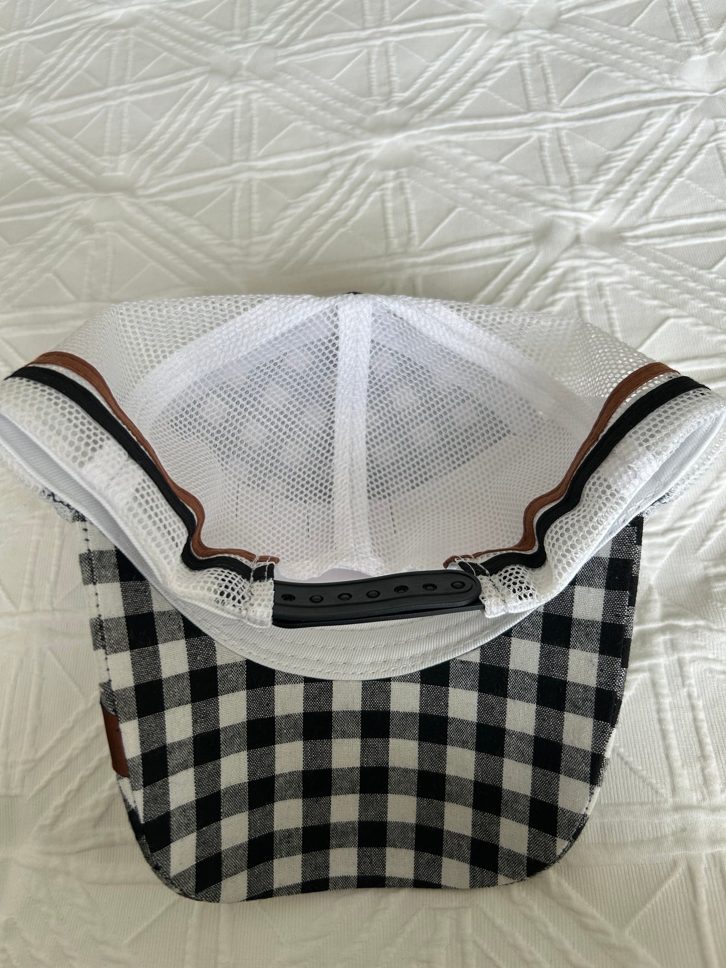 Gingham Trucker Cap - Black